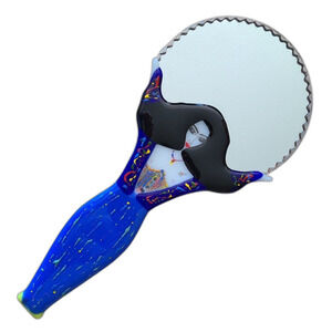 Vanity Mirror Handcrafted Handheld Lovely Moon Goddess One Of A Kind OOAK Art